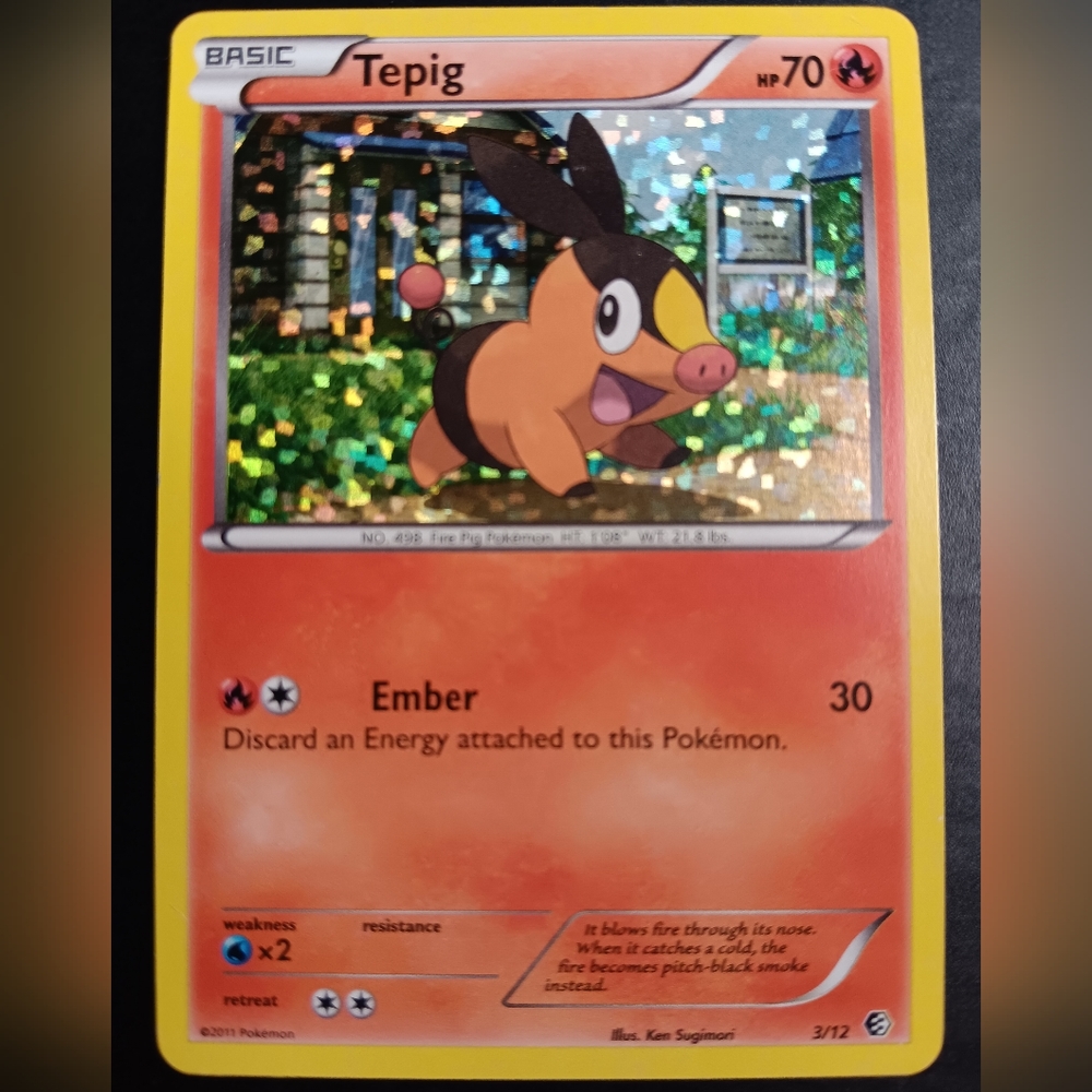 Tepig Pokemon Card - 2011 McDonalds Promo - 3/12 Rare Holo